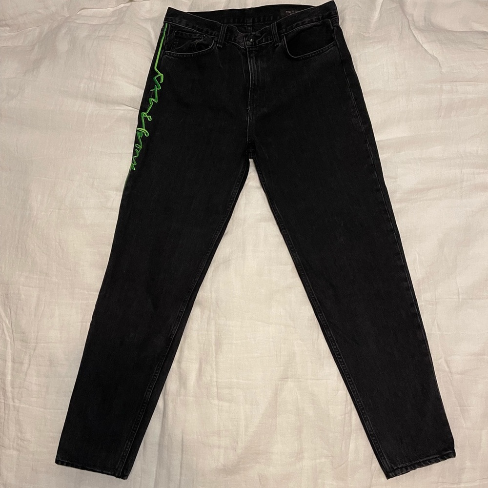 Size 30 Rag & Bone stone kuro jeans with neon